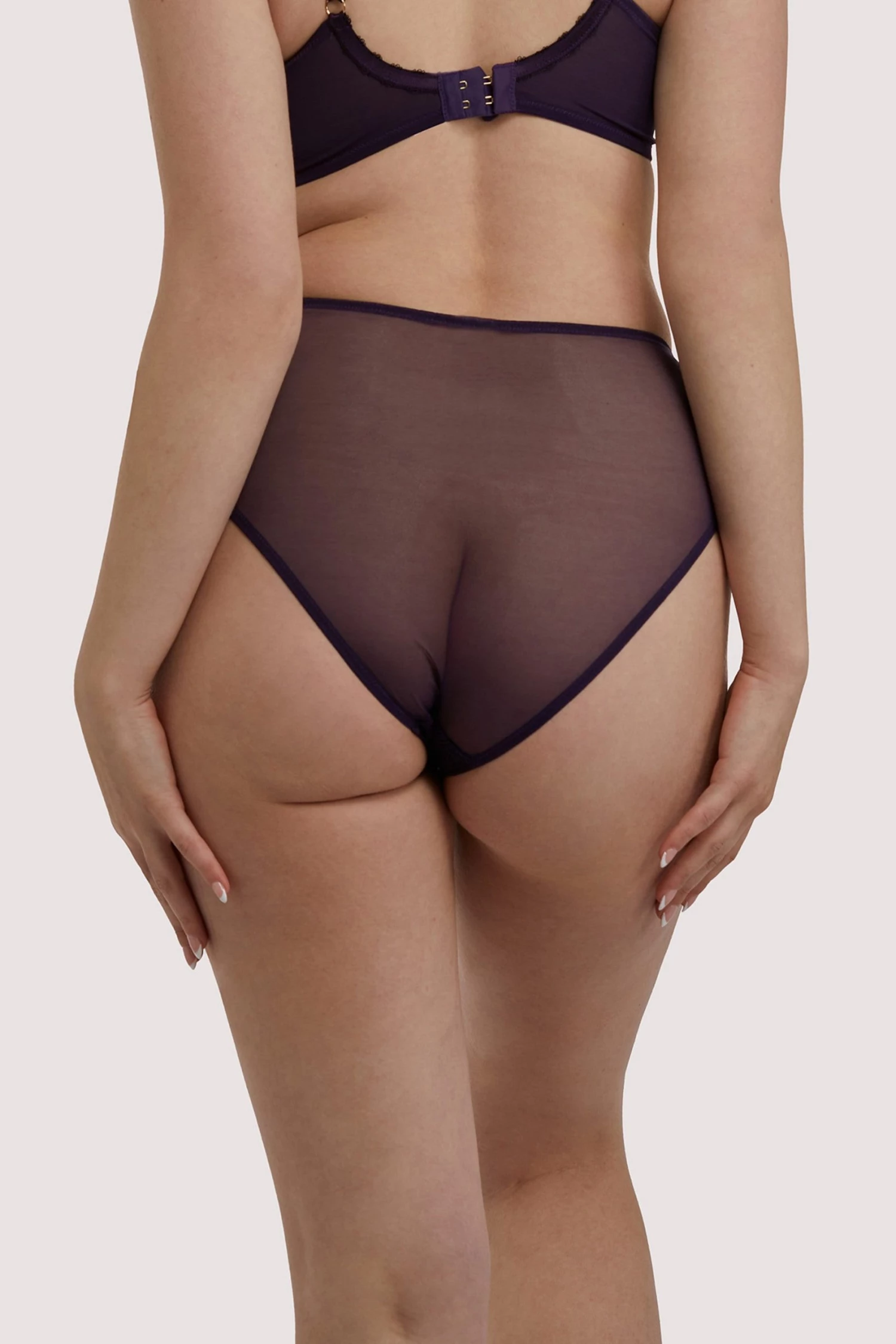Deja Day Emma Vine Purple High Waist Brief Knickers 4 Deja Day Emma Vine Purple High Waist Brief Knickers