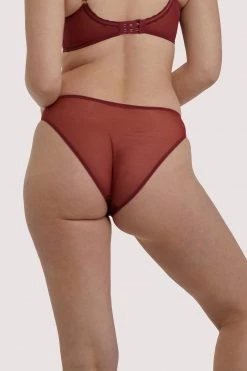 Deja Day Emma Merlot Brazilian Lace Brief Knickers