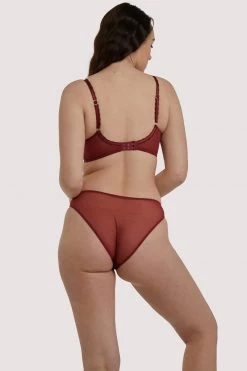 Deja Day Emma Merlot Brazilian Lace Brief Knickers