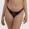 Deja Day Emma Vine Purple Brazilian Lace Brief Knickers