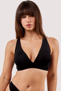 Deja Day Second Skin Black Recycled Triangle Bra