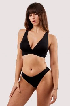 Deja Day Second Skin Black Recycled Triangle Bra