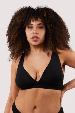Deja Day Second Skin Black Recycled Triangle Bra