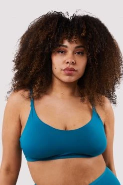 Deja Day Second Skin Teal Recycled Crop Top Bra