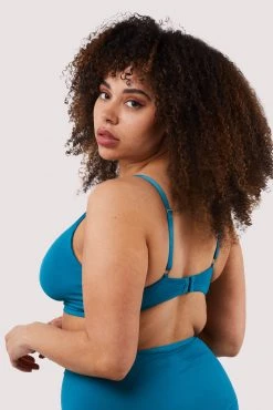 Deja Day New In Second Skin Teal Recycled Triangle Bra