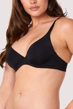 Deja Day New In Second Skin Black Recycled Plunge Bra