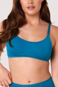 Deja Day Second Skin Teal Recycled Crop Top Bra
