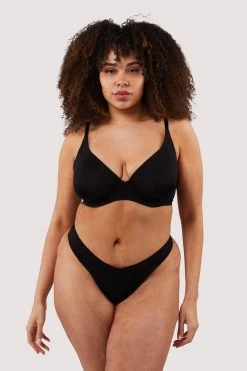 Deja Day New In Second Skin Black Recycled Plunge Bra