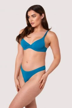 Deja Day Second Skin Teal Recycled Thong