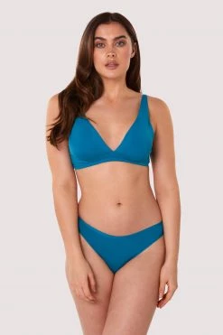 Deja Day New In Second Skin Teal Recycled Triangle Bra
