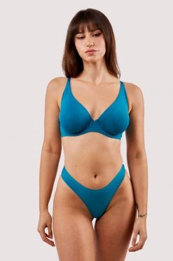 Deja Day Second Skin Teal Recycled Thong