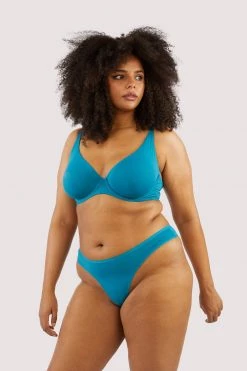 Deja Day Second Skin Teal Recycled Thong