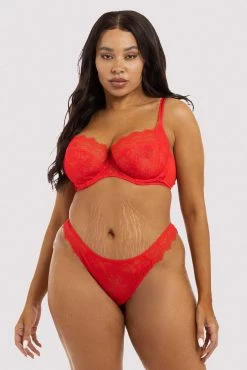 Deja Day Rosalyn Red Balcony Bra