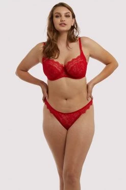 Deja Day Knickers Rosalyn Red Lace Thong 18 Deja Day Knickers Rosalyn Red Lace Thong