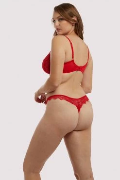 Deja Day Knickers Rosalyn Red Lace Thong 22 Deja Day Knickers Rosalyn Red Lace Thong