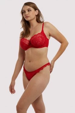 Deja Day Knickers Rosalyn Red Lace Thong 23 Deja Day Knickers Rosalyn Red Lace Thong
