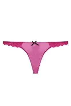 Deja Day Rosalyn Magenta Lace Thong New In
