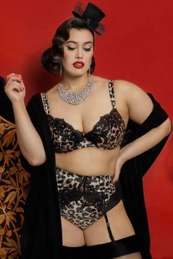 Dita Von Teese Lingerie Millicent Leopard Curve Suspender Belt