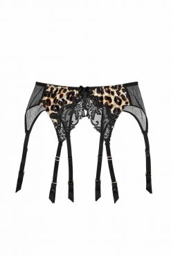 Dita Von Teese Lingerie Millicent Leopard Curve Suspender Belt