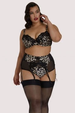 Dita Von Teese Lingerie Millicent Leopard Curve Suspender Belt