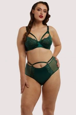 Dita Von Teese Lingerie New In Bras Madame X Plunge Bottle Green Curve Bra