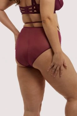 Dita Von Teese Lingerie Knickers Madame X Dark Cherry High Waist Curve Brief