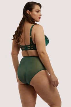 Dita Von Teese Lingerie Madame X High Waist Bottle Green Curve Brief