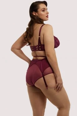 Dita Von Teese Lingerie Madame X Dark Cherry High Waist Curve Suspender