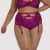 Dita Von Teese Lingerie Madame X Magenta Curve Suspender Belt Suspenders