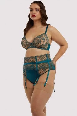 Dita Von Teese Lingerie Severine Shady Spruce Suspender Curve