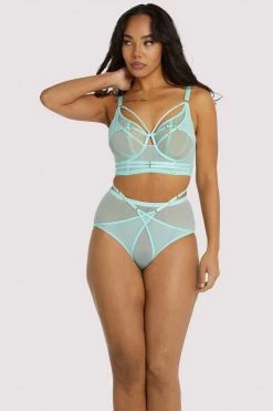 Playful Promises New In Eddie Aqua Crossover Wrap Bra
