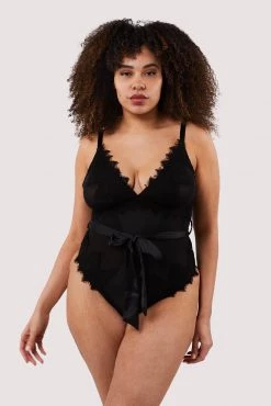 FFFB X PP Athena Black Lace And Mesh Bow Body