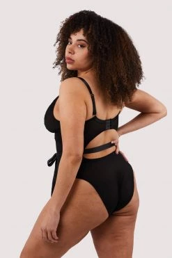 FFFB X PP Athena Black Lace And Mesh Bow Body