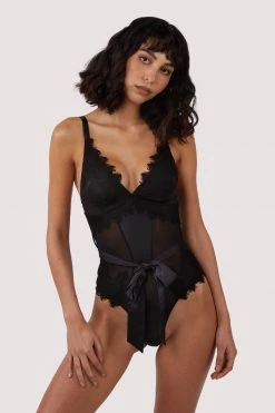 FFFB X PP Athena Black Lace And Mesh Bow Body