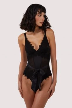 FFFB X PP Athena Black Lace And Mesh Bow Body