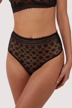 FFFB X PP Maia Black High Waisted Lace Thong