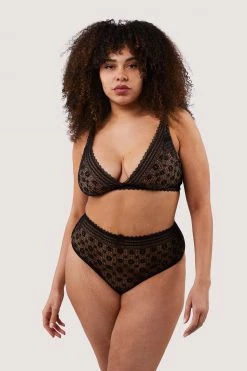 FFFB X PP Maia Black High Waisted Lace Thong