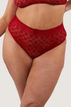 FFFB X PP New In Maia Red High Waisted Lace Thong 16 FFFB X PP New In Maia Red High Waisted Lace Thong
