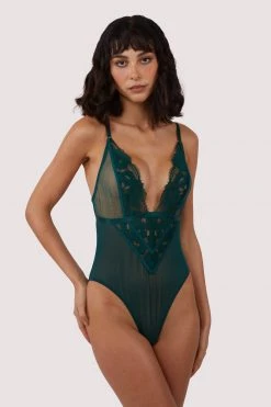 FFFB X PP Gaia Forest Green Lace And Mesh Body