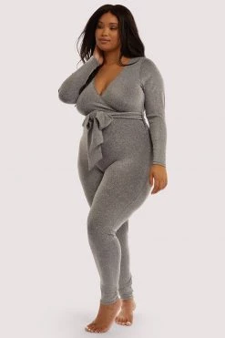 Felicity Hayward X PP Farouz Silver Disco Jumpsuit Curve Nightwear