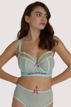 Felicity Hayward X PP Felicity Hayward Longline Self Love Mint Fuller Bust Bra Bras