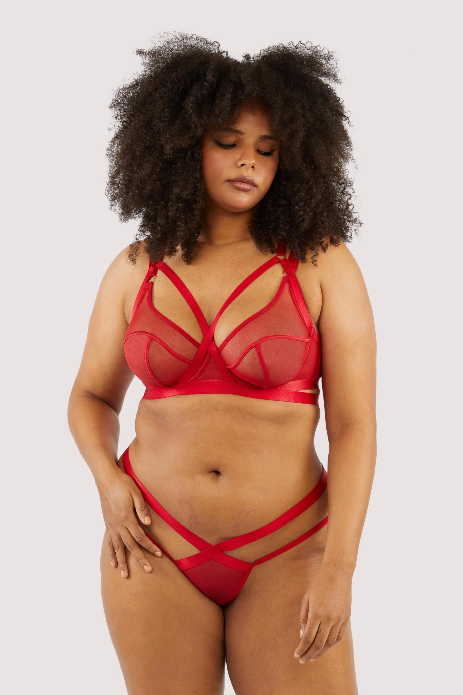 Felicity Hayward X PP New In Mercury Red Harness Mesh Balcony Bra 16 Felicity Hayward X PP New In Mercury Red Harness Mesh Balcony Bra