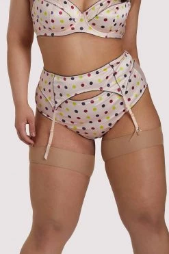 Felicity Hayward X PP X PP Rowswell Polka Dot Peach Suspender