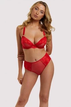 Felicity Hayward X PP Leona Red Plunge Bra New In Bras 24 Felicity Hayward X PP Leona Red Plunge Bra New In Bras
