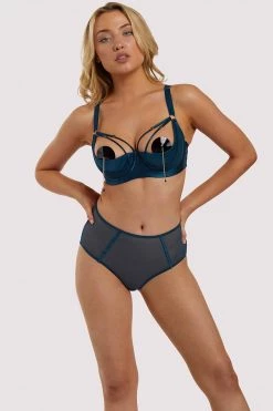 Felicity Hayward X PP X PP Firenza Strappy Teal Bra