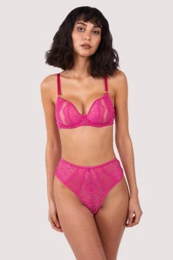 Felicity Hayward X PP Ophelia Pink Cut Out Lace Bra