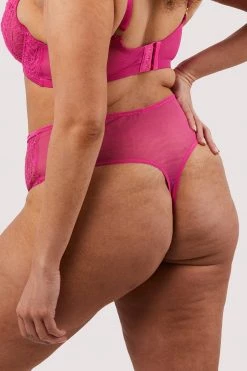 Felicity Hayward X PP New In Ophelia Pink Cut Out Lace High Waist Brief