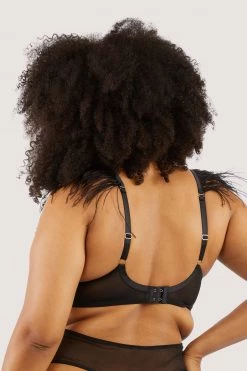 Felicity Hayward X PP Electra Black Mesh And Satin Feather Bra New In