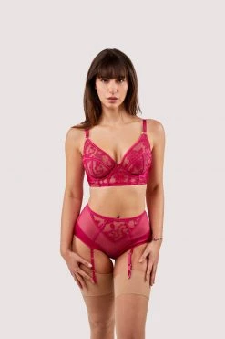 Felicity Hayward X PP New In Lyra Pink Longline Embroidery Bra