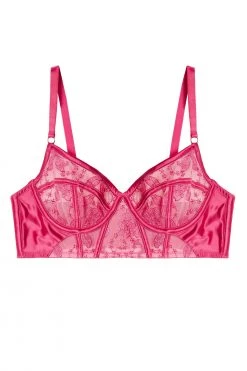 Felicity Hayward X PP New In Lyra Pink Longline Embroidery Bra
